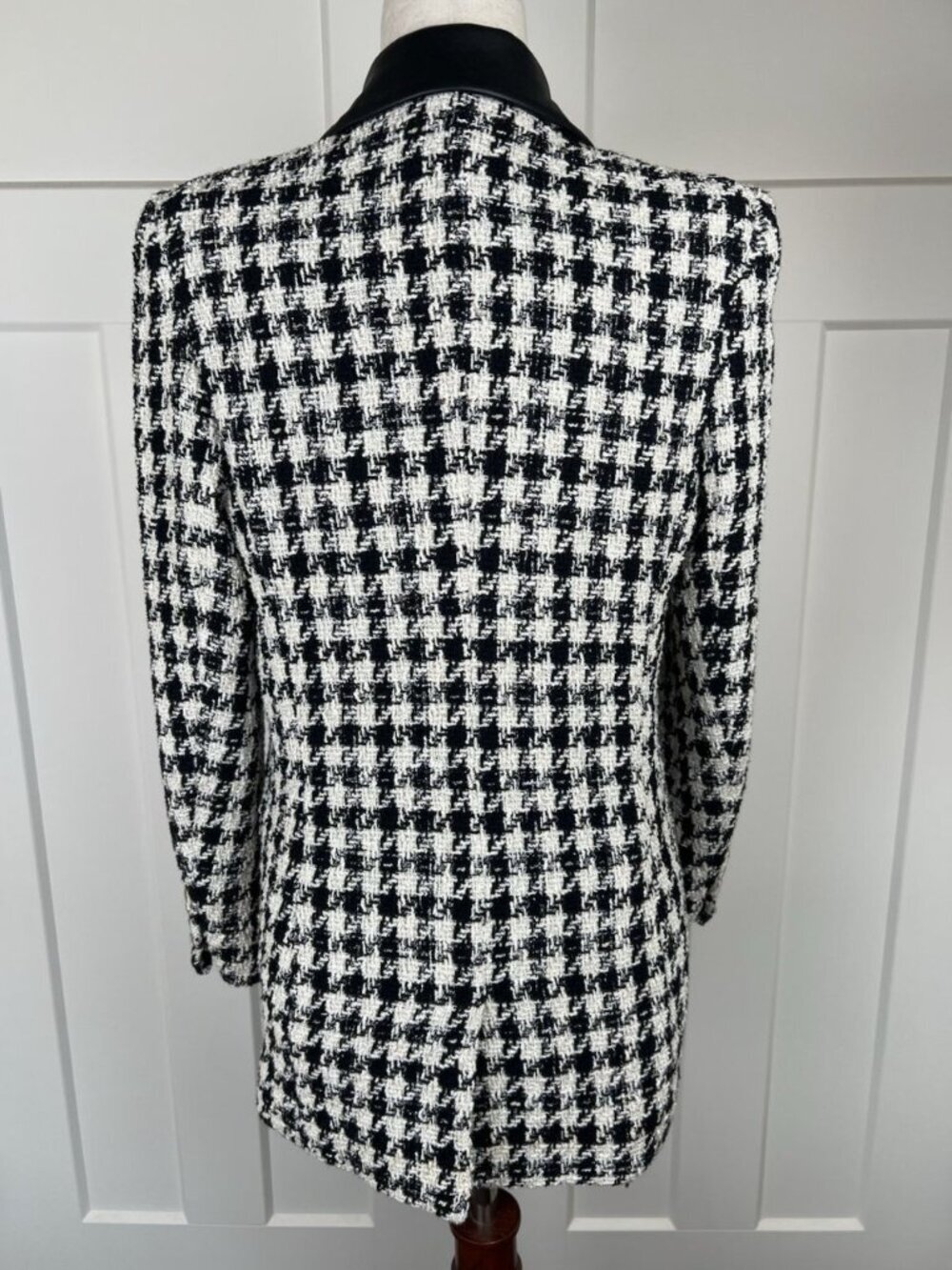 Generation Love Blazer M Black Cream Tweed Metallic Double Breasted Gold Buttons - Picture 6 of 12